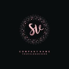 SV Beauty vector initial logo, handwriting logo of initial signature, wedding, fashion, jewerly, boutique, floral and botanical with creative template for any company or business