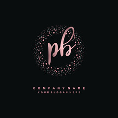 PB Beauty vector initial logo, handwriting logo of initial signature, wedding, fashion, jewerly, boutique, floral and botanical with creative template for any company or business