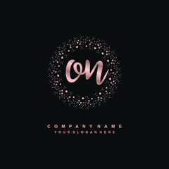 ON Beauty vector initial logo, handwriting logo of initial signature, wedding, fashion, jewerly, boutique, floral and botanical with creative template for any company or business