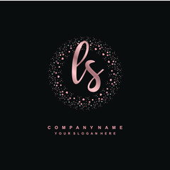 LS Beauty vector initial logo, handwriting logo of initial signature, wedding, fashion, jewerly, boutique, floral and botanical with creative template for any company or business