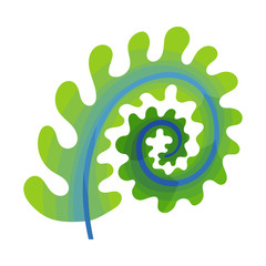 Abstract Colorful Plant Isolated on White Background