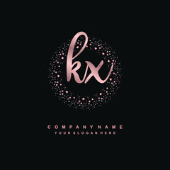 KX Beauty vector initial logo, handwriting logo of initial signature, wedding, fashion, jewerly, boutique, floral and botanical with creative template for any company or business