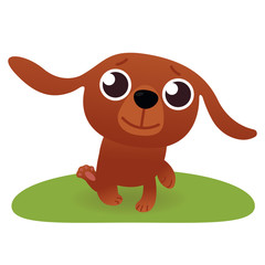 Fototapeta premium vector illustration of a cartoon dog running side view