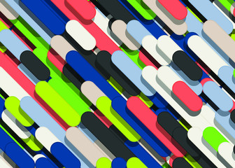 Color Abstract Lines and Circles Generative Art background illustration