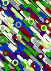 Color Abstract Lines and Circles Generative Art background illustration
