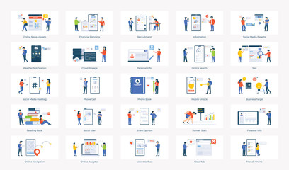 Business Apps Flat Illustration Pack 