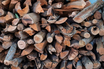 Close up pile of log