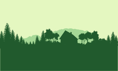 Obraz na płótnie Canvas Landscape with trees forest mountain