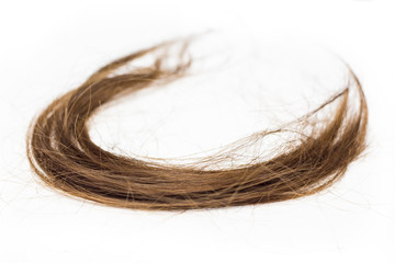 hair cut off on the floor isolate on white background.