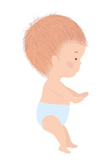 Cute baby boy with diaper vector design