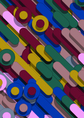 Color Abstract Lines and Circles Generative Art background illustration