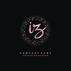 IZ Beauty vector initial logo, handwriting logo of initial signature, wedding, fashion, jewerly, boutique, floral and botanical with creative template for any company or business