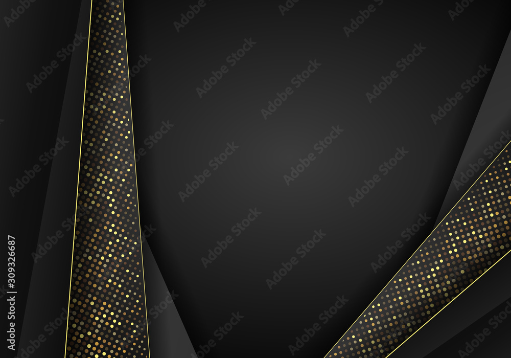 Aufkleber Abstract dark metallic overlap background. Luxury Abstract 3D background with a combination of luminous polygons in 3D style. Graphic design glitters dots element decoration.