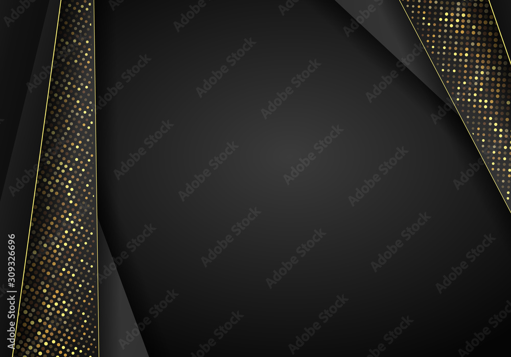 Aufkleber Abstract dark metallic overlap background. Luxury Abstract 3D background with a combination of luminous polygons in 3D style. Graphic design glitters dots element decoration.
