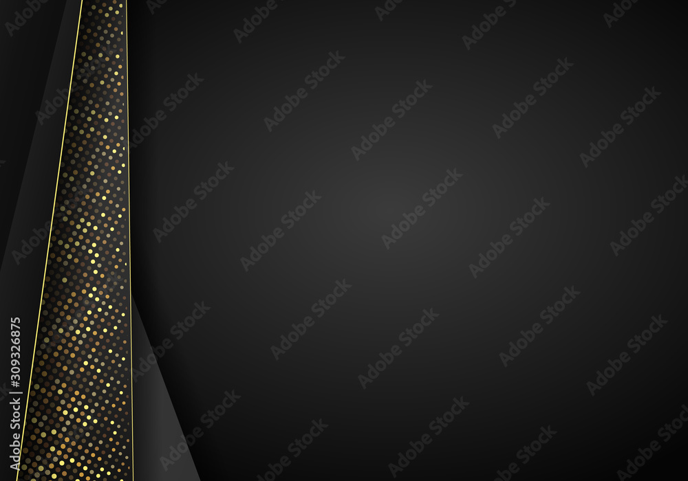 Aufkleber Abstract dark metallic overlap background. Luxury Abstract 3D background with a combination of luminous polygons in 3D style. Graphic design glitters dots element decoration.