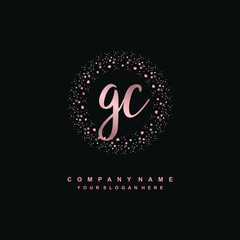 GC Beauty vector initial logo, handwriting logo of initial signature, wedding, fashion, jewerly, boutique, floral and botanical with creative template for any company or business