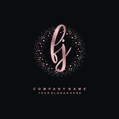 FJ Beauty vector initial logo, handwriting logo of initial signature, wedding, fashion, jewerly, boutique, floral and botanical with creative template for any company or business