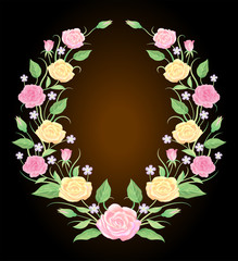 Floral frame template label decoration