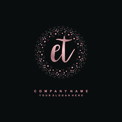 ET Beauty vector initial logo, handwriting logo of initial signature, wedding, fashion, jewerly, boutique, floral and botanical with creative template for any company or business