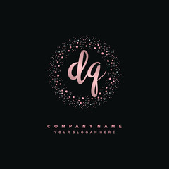 DQ Beauty vector initial logo, handwriting logo of initial signature, wedding, fashion, jewerly, boutique, floral and botanical with creative template for any company or business