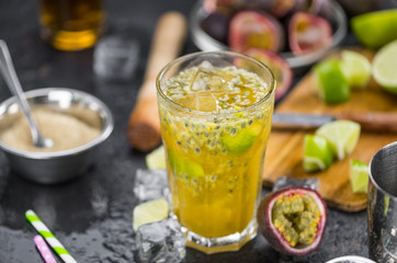 Jorge Amado Cocktail as detailed close-up shot, selective focus)