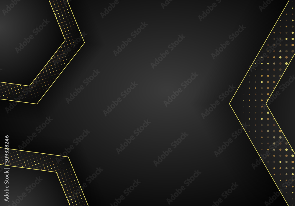 Aufkleber Abstract dark metallic overlap background. Luxury Abstract 3D background with a combination of luminous polygons in 3D style. Graphic design glitters dots element decoration.