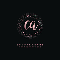 CA Beauty vector initial logo, handwriting logo of initial signature, wedding, fashion, jewerly, boutique, floral and botanical with creative template for any company or business