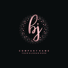 BJ Beauty vector initial logo, handwriting logo of initial signature, wedding, fashion, jewerly, boutique, floral and botanical with creative template for any company or business