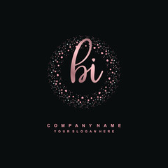BI Beauty vector initial logo, handwriting logo of initial signature, wedding, fashion, jewerly, boutique, floral and botanical with creative template for any company or business