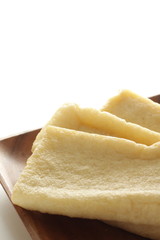 Chinese food ingredient, deep fried Tofu Aburaage