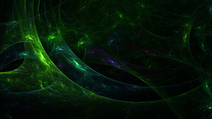 3D rendering abstract green fractal light background