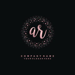AR Beauty vector initial logo, handwriting logo of initial signature, wedding, fashion, jewerly, boutique, floral and botanical with creative template for any company or business