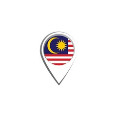 Icon pin illustration, map marker with a stylish Malaysia country flag in a circle