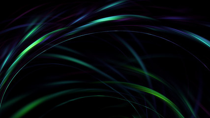 3D rendering abstract green fractal light background