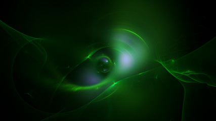 3D rendering abstract green fractal light background