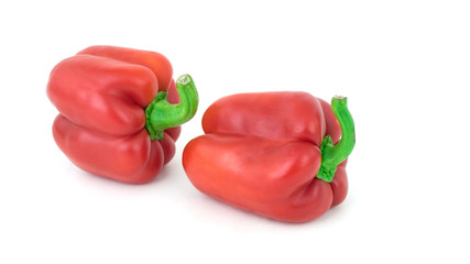 Red peppers on a white background
