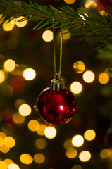 Retro bauble on Christmas tree