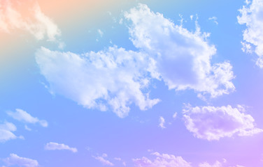 Sky and cloud background with a pastel colored