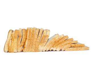 Whole wheat meal bread isolated on white background.