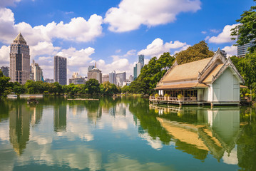 scenery of Lumphini Park at Bangkok, Thailand