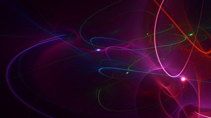 3D rendering abstract red fractal light background