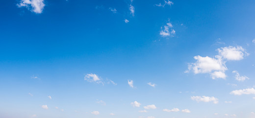 Panorama blue sky and clouds natural background.