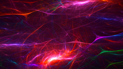 3D rendering abstract red fractal light background