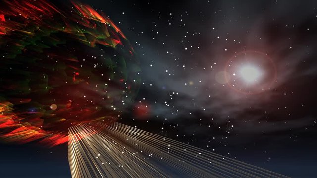 An animated design for Astrology VIRGO sign with a outer space theme with stars planets and moving lights