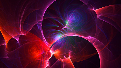 3D rendering abstract red fractal light background