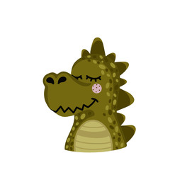 The head of a crocodile isolated on a white background. Cute animal. Vector illustration