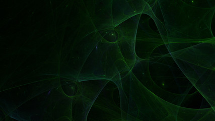 3D rendering abstract green fractal light background