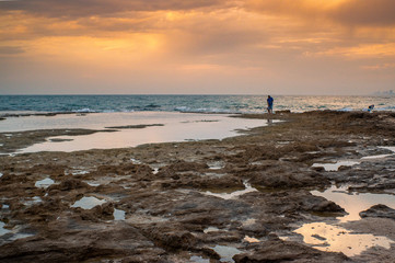 Cloudy weather on israeli sea coast travel