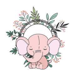 Isolated cute elephant cartoon vector design