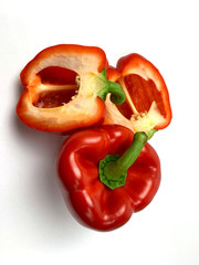 red pepper on white background